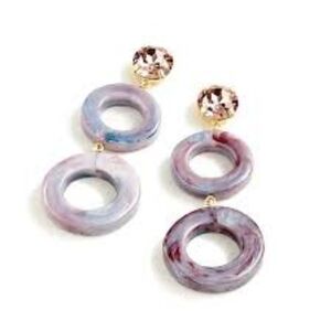 NWT J. Crew Round Drop Earrings Blue Seascape